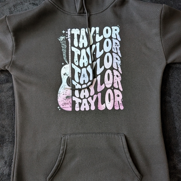 Girls Taylor Music Fan Swiftie Hoodie Sweatshirt Concert Outfit Black M 10-12 - Picture 9 of 9